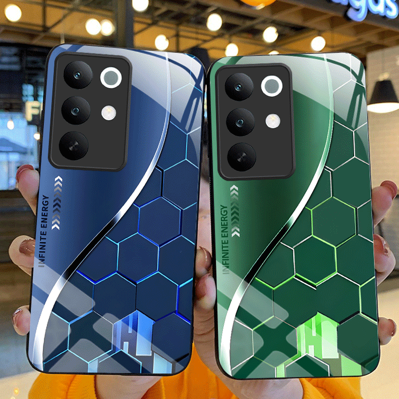 Gradient Color Case - Hard gehard glazen hoesje voor Realme