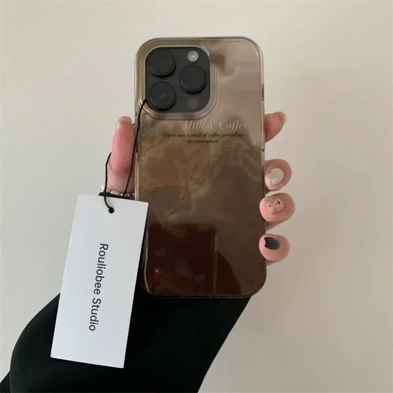 Gradient Color Case - Luxe telefoonhoesje met koffiekleurige overloop voor
