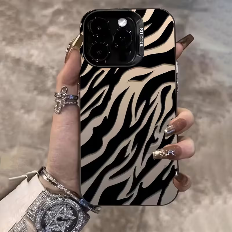Phone Cases Zebra - Zebra-patroon Zwarte Geavanceerde IMD Stootvaste Hoes