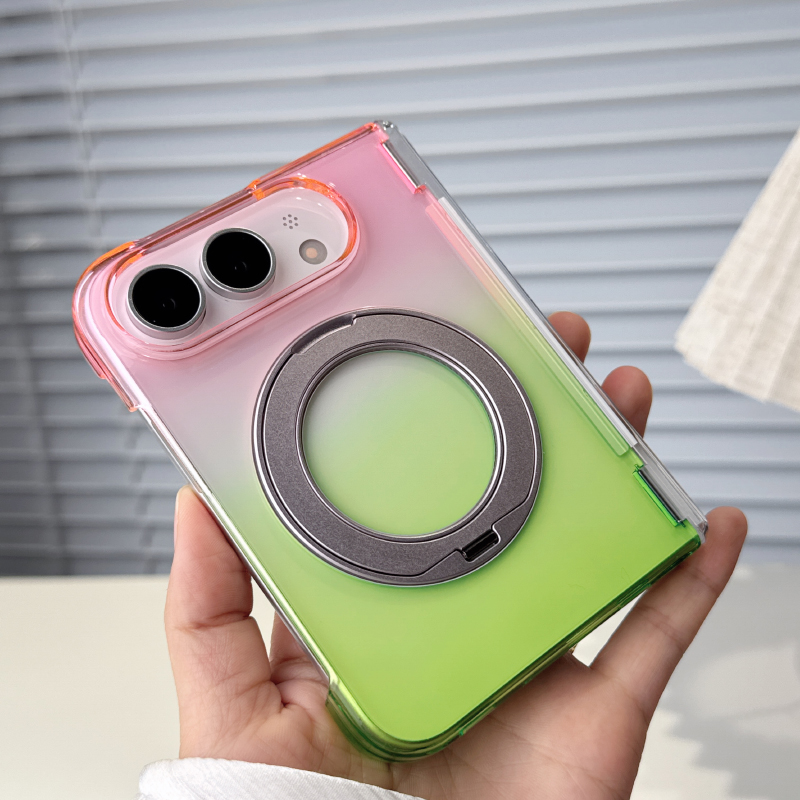 Gradient Color Case - 360 ° Draaibare metalen beugel, transparante