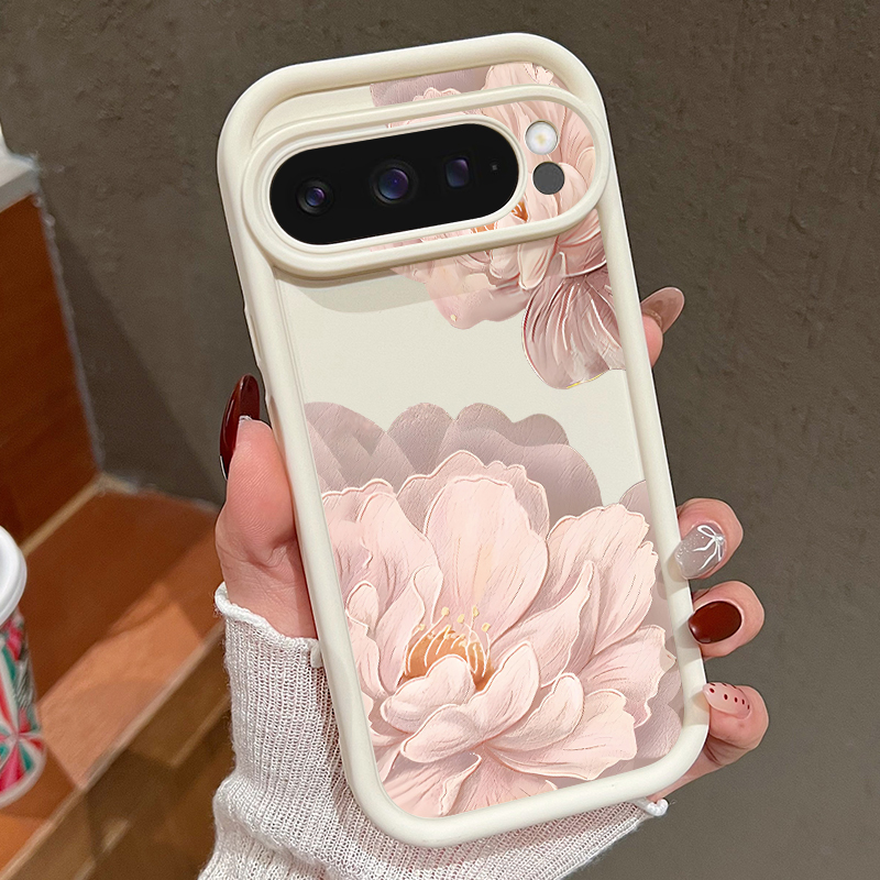 Phone Cases Pixel 10 Pro - Roze bloemenpatroon zachte TPU telefoonhoes voor