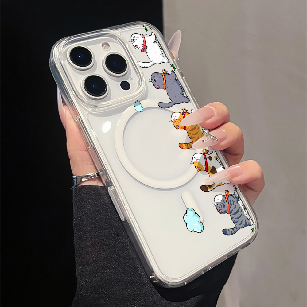 Phone Cases Cat - Schattige cartoon kat transparante telefoonhoesje voor