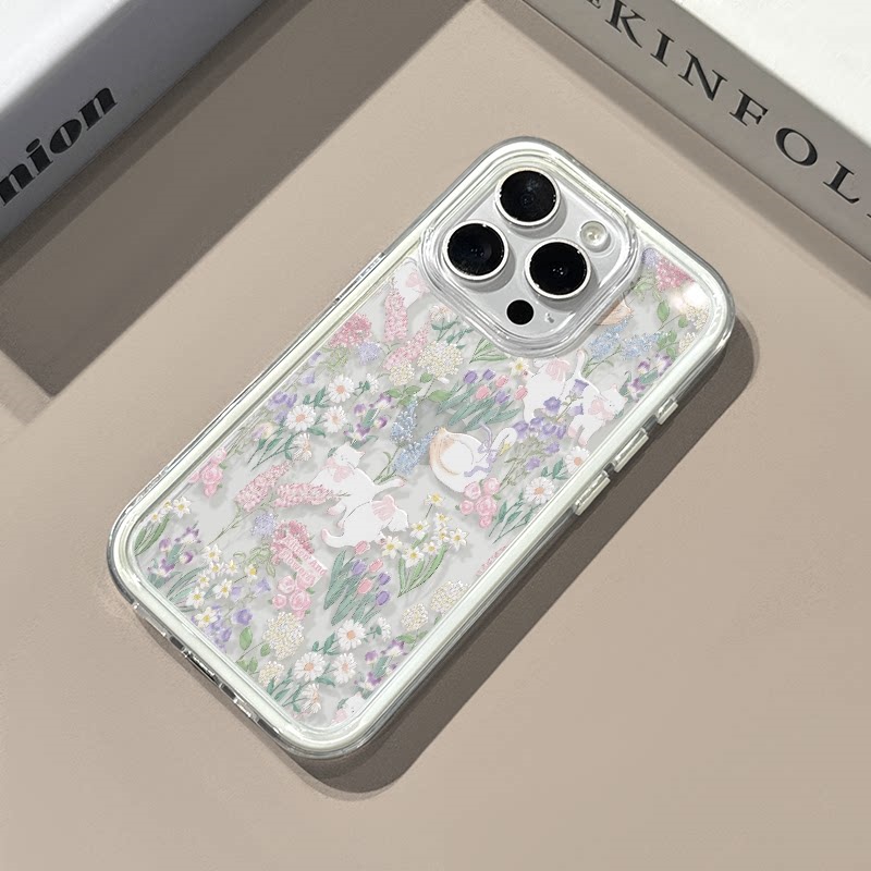 Phone Cases Cat - Schattige Bloemen Kat Zwaan Zachte Siliconen
