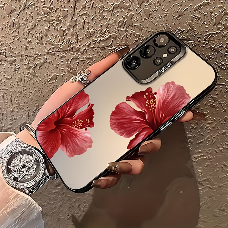 Telefoonhoesje met rood hibisc - Gradient Color Case recensie en prijs