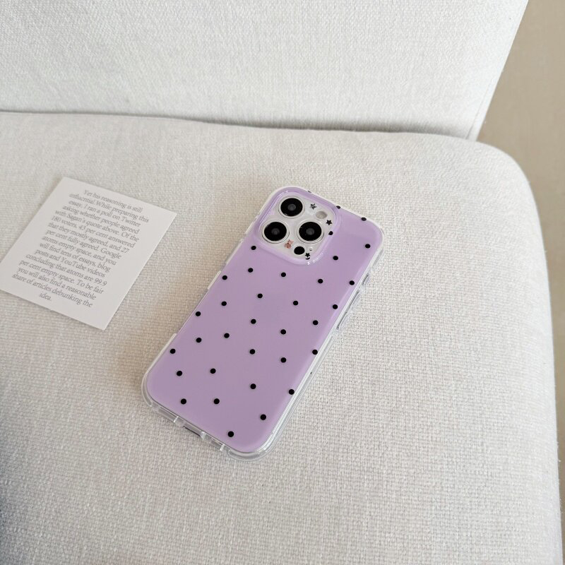 Koreaanse witte & paarse polka - Phone Cases Korea recensie en prijs