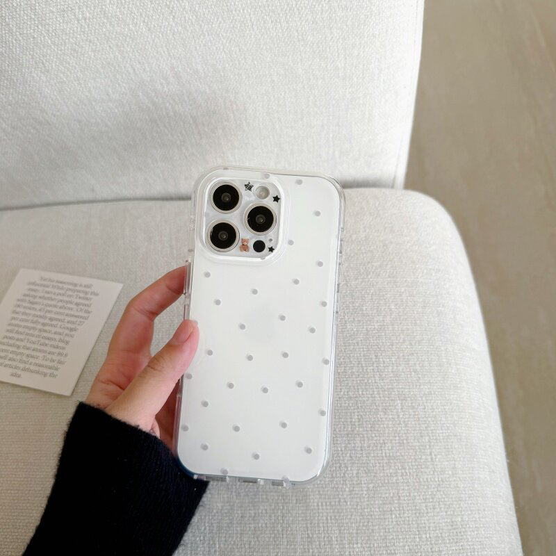 Koreaanse witte & paarse polka - Phone Cases Korea recensie en prijs