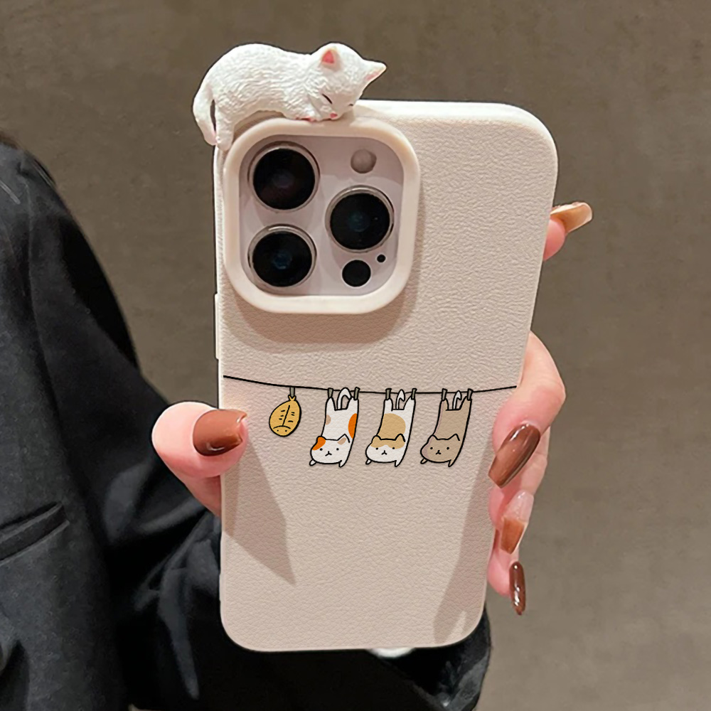 3D Leuke Cartoon Kat Lederen C - Phone Cases Cat recensie en prijs