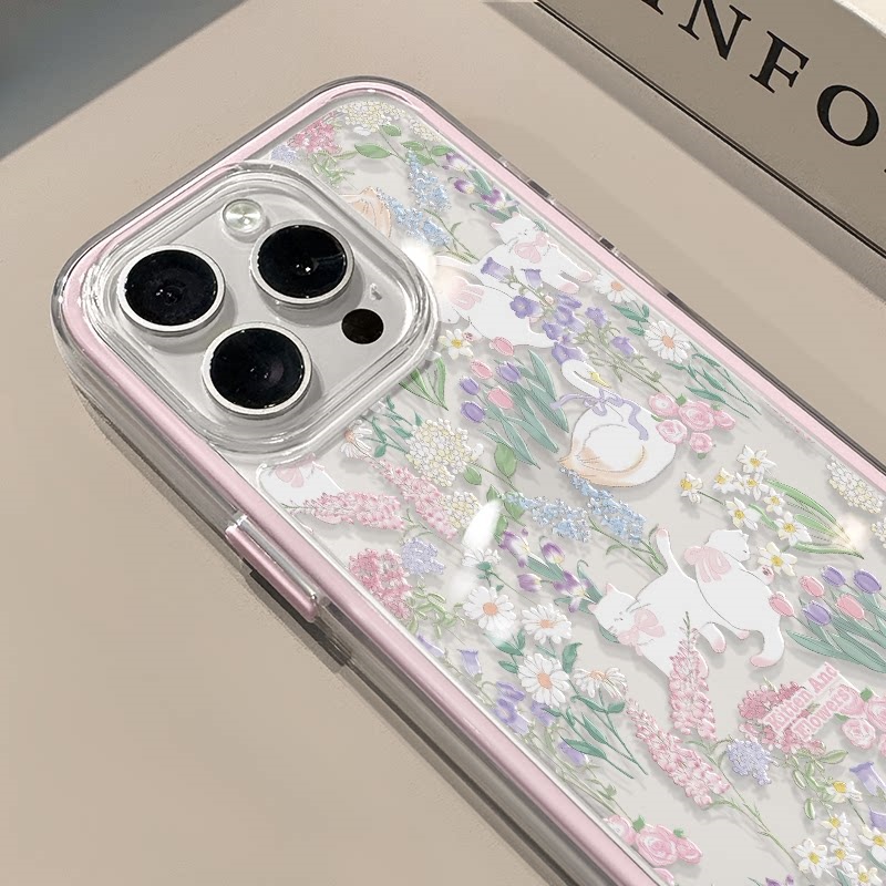 Schattige Bloemen Kat Zwaan Za - Phone Cases Cat recensie en prijs